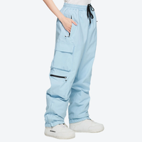 
                  
                    Men's 2-layer snowboard jacket and pants - ice blue snow pants, for powder days and winter commute
                  
                