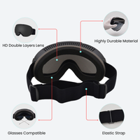 
                  
                    Ventilated spherical ski snow goggles - , feature callout diagram, double layer and OTG, for skiing and snowboarding
                  
                