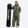 Women's 2-layer snowboard jacket and pants - olive green jacket with olive pants, for cold-weather winter sports