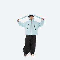 
                  
                    Youth 3-layer ski suit with bib pants - ice blue jacket with black pants, for youth snow play and sledding
                  
                