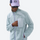 Warm textured fleece jacket with contrast zip - light blue honeycomb fleece jacket on men with cap
