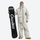 Men's breathable 2-layer snowboard jacket and pants - cream jacket with cream pants, for powder days and winter commute