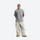 Men's 2-layer snowboard jacket and wide-leg pants - white snow pants with gray tee, for resort and street wear