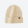 Hearth wool snow beanie with cuffed rib knit - beige wool snow beanie, front product view, for hiking and trail walking