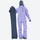 Breathable 2-layer ski jacket with suspender bibs - lavender jacket with lavender pants, for resort and backcountry days