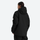 Women's breathable 2-layer snowboard jacket and pants - black, on-model back hood view, for powder days and winter commute
