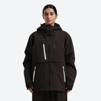 
                  
                    Women's breathable ski jacket with chest zip pockets - coffee brown jacket, for cold-weather winter sports
                  
                