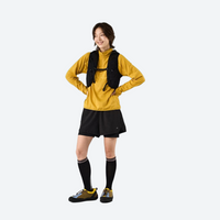
                  
                    Breathable warm fleece pullover with half zip - mustard boxfleece half-zip sweatshirt on women with vest
                  
                