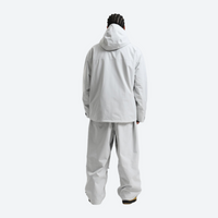 
                  
                    Men's 2-layer snowboard jacket and pants set - light gray jacket with light gray pants, for powder days and winter commute
                  
                