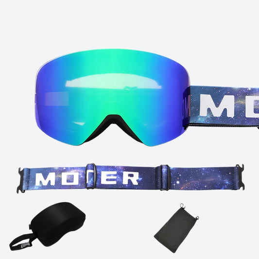 Cylindrical ski goggles with bonus lens pouch - colorful cylindrical ski goggles with pouch, for winter mountain trips