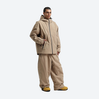 
                  
                    Men's 2-layer snowboard jacket and pants set - tan jacket with tan pants, for skiing and snowboarding
                  
                