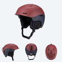 
                  
                    Snow helmet for skiing and snowboarding - snow helmet color options, maroon three-quarter view, for winter mountain trips
                  
                