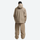 Men's breathable 2L snowboard jacket and pants - tan, on-model back hood view, for powder days and winter commute