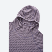 
                  
                    Unisex Thermolite air fleece hoodie - lavender air fleece hoodie, hood close-up, for layering in cool weather
                  
                
