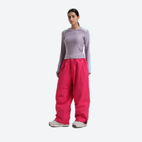 
                  
                    Women's breathable ski jacket set - lavender base layer top with rose red snow pants, for cold-weather winter sports
                  
                
