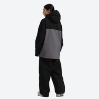 
                  
                    Women's breathable 2-layer snowboard jacket and pants - black and gray colorblock jacket with black pants
                  
                
