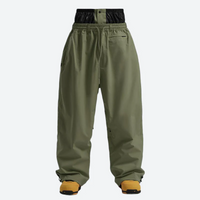 
                  
                    Men's waterproof 2L snow jacket and pants - olive green snow pants, flat lay front view, for skiing and snowboarding
                  
                