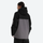Women's colorblock ski pullover set - black and gray colorblock, on-model back hood view, for skiing and snowboarding