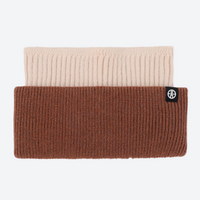 
                  
                    Cuffed wool beanie in many colors - brown and beige wool headband, two color headband view, for daily commute and office
                  
                