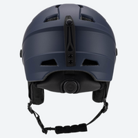 
                  
                    Lightweight ski helmet with integrated goggle look - matte navy snow helmet with mirror goggles, for skiing and snowboarding
                  
                