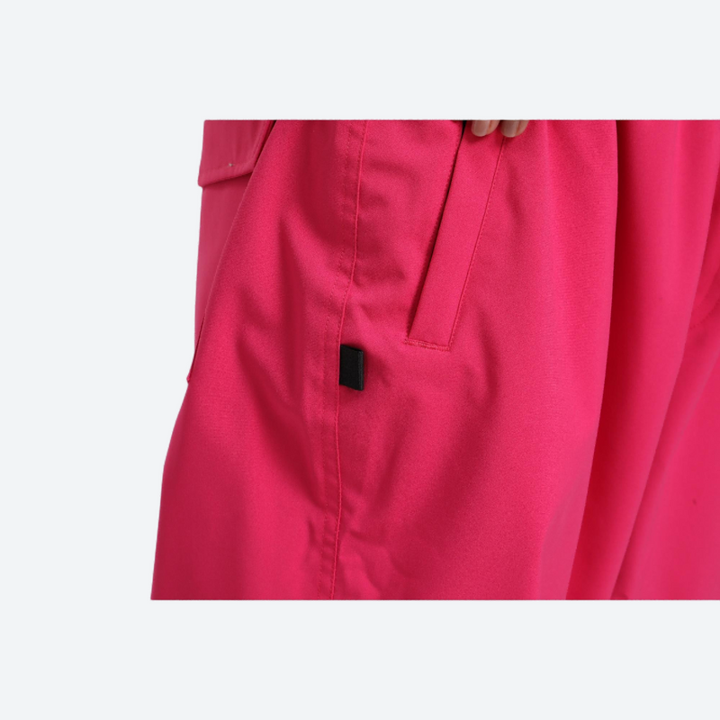 Women's waterproof 2L snow jacket and pants - rose red snow pants, for cold-weather winter sports