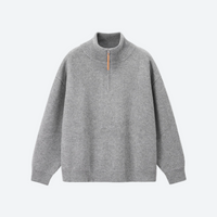 
                  
                    Unisex boxfleece half-zip sweatshirt - gray boxfleece half-zip sweatshirt, flat product view, for layering in cold weather
                  
                