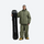 Men's 2-layer snowboard anorak and wide-leg pants - olive green jacket with olive pants, for cold-weather winter sports
