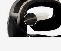 
                  
                    OTG spherical ski goggles - black frame lens magnetic detail, magnetic lens close-up, for ski touring and alpine runs
                  
                