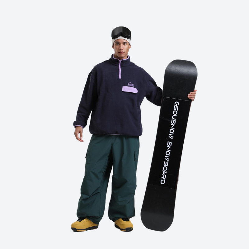 Waterproof 3L cargo snow pants - dark green snow pants, for powder days and winter commute