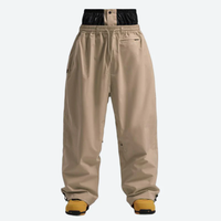 
                  
                    Men's breathable 2-layer snowboard jacket and pants - tan snow pants, flat lay front view, for powder days and winter commute
                  
                
