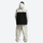 Men's colorblock ski anorak set - cream and black colorblock, on-model back hood view, knee vents dump heat