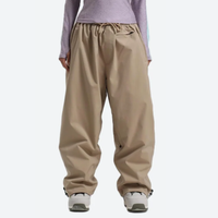 
                  
                    Women's waterproof 2L snow jacket and pants - tan snow pants with lavender top, for resort and street wear
                  
                