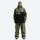 Men's waterproof 2L snow jacket and pants - olive green and black colorblock jacket with olive pants