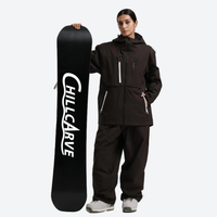 
                  
                    Women's breathable ski jacket with chest zip pockets - coffee brown jacket with coffee pants, for cold-weather winter sports
                  
                