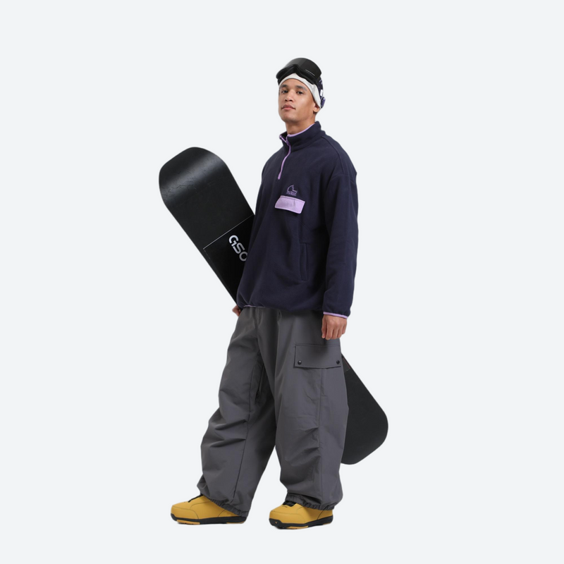 Waterproof 3L cargo snow pants - gray snow pants, for powder days and winter commute