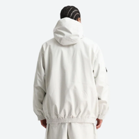 
                  
                    Unisex waterproof 3L snow anorak jacket and pants - white jacket, on-model back view, for powder days and winter commute
                  
                