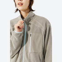 
                  
                    Breathable honeycomb knit fleece jacket with full zip - beige honeycomb fleece jacket on women, for layering in cool weather
                  
                
