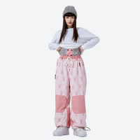 
                  
                    Women's breathable rabbit print ski jacket set - pink rabbit print snow pants with white top, for skiing and snowboarding
                  
                