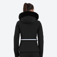 
                  
                    Women's slim fit ski jacket with fur collar - black slim fit ski jacket with fur collar, for resort ski days
                  
                