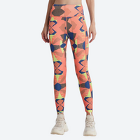 
                  
                    Women's soft merino wool baselayer pants for cold days - orange geometric print merino wool base layer leggings
                  
                