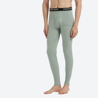 
                  
                    Men's breathable pure merino wool leggings - sage green merino wool base layer bottom on men, for hiking and trail walking
                  
                