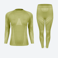 
                  
                    Breathable merino compression top and pants set - khaki merino compression base layer suit, for winter snow sports
                  
                