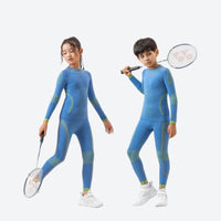 
                  
                    Kids compression base layer suit - blue kids compression base layer suit, for snow play and winter commute
                  
                