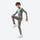 Kids compression base layer suit - gray kids compression base layer suit, leg-raise pose view, for kids sports and training