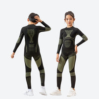
                  
                    Kids compression base layer suit - black olive kids compression base layer suit, for layering under ski wear
                  
                