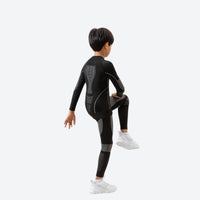 
                  
                    Kids quick-dry baselayer suit for sports - black gray kids compression base layer suit, for layering under ski wear
                  
                
