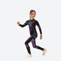 
                  
                    Kids compression base layer suit - black purple kids compression base layer suit, for kids skiing and snowboarding
                  
                