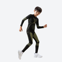 
                  
                    Kids quick-dry baselayer suit for sports - black olive kids compression base layer suit, for kids sports and training
                  
                