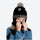 Kids winter hat neckwarmer set in shark and dinosaur - black pom kids beanie with black monster facemask