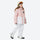 Kids snowboard jacket and pants with snow gaiters - pink white colorblock kids jacket with white pants